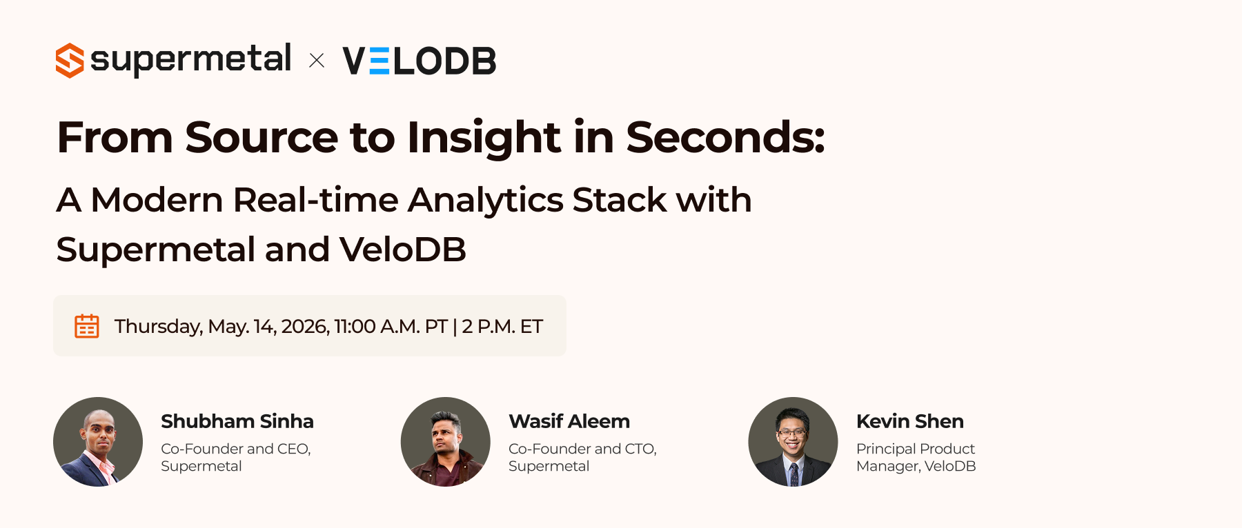 From Source to Insight in Seconds: A Modern Real-time Analytics Stack with Supermetal and VeloDB